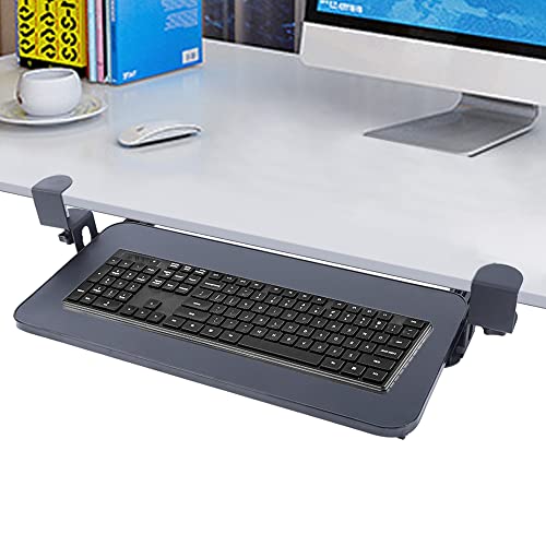 DHQCQL Tastaturauszug Untertischmontage, 52 * 25cm Keyboard Ständer mit C Klemme, Tastaturschublade mit Ausziehbarer Mausablag, Schreibtisch Zubehör für Zuhause Büro von DHQCQL