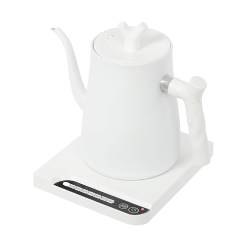 DHQCQL Wasserkocher Kettle, 1000W Edelstahl Elektrischer Wasserkocher mit Temperatureinstellung, 1L Leise Kitchen Aid Wasserkocher für Zubereitung von Kaffee, Früchtetee (Weiß) von DHQCQL