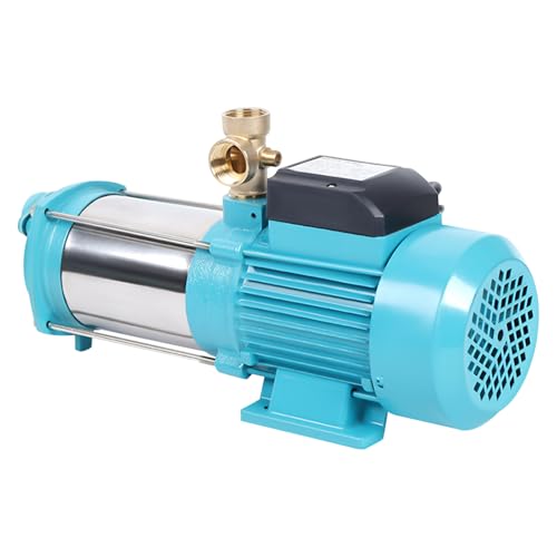 Gartenpumpe Wasserpumpe, 1300W IP44 Akku Wasserpumpe mit Manometer, Pumpe Wasser Abpumpen für Makita 18 V Akku, 4000 L/H 9.8 Bar Kreiselpumpe mit Druckschalter von DHQCQL