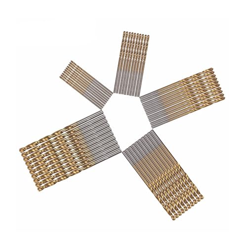 DHRCONPA 50-teiliges Spiralbohrer-Set for Holzlöcher, aus Schnellarbeitsstahl, mit rundem Schaft, Handbohrmaschine von DHRCONPA