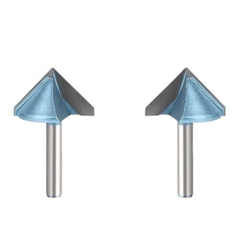 DHRCONPA 6 mm 1/4 Zoll Schaft links und rechts 90 Grad V-Nut Vorlage Router Bit von DHRCONPA
