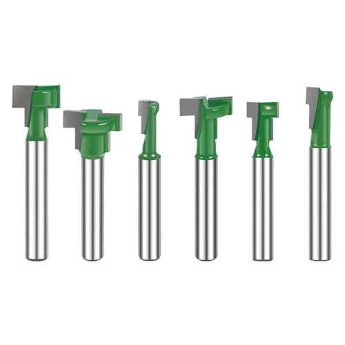 DHRCONPA 6Pcs 1/4 zoll T-Slot Cutter Router Bit Schaft Bits Holzbearbeitung Fräsen Werkzeug von DHRCONPA