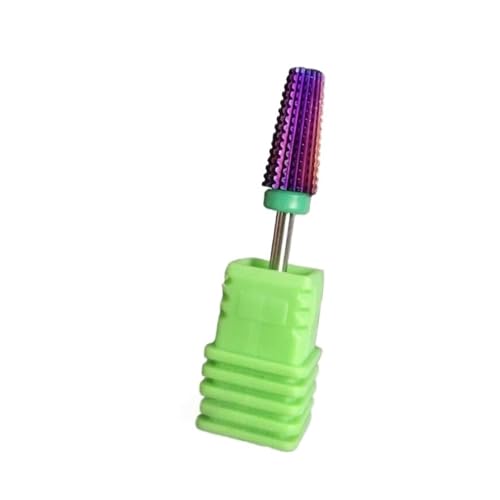 DHRCONPA Lila plattiert 5 in 1 Hartmetall-Nagelbohrer mit 2-Wege-Schnittbohrern, konischer Bit-Fräser for Maniküre-Nägel-Zubehör von DHRCONPA