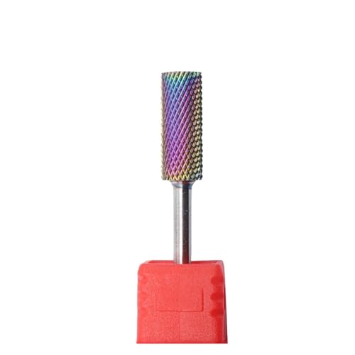 DHRCONPA Regenbogen Hartmetall Flache Kopf 3/32 Zoll Nagel Elektrische Bohrmaschine Maniküre Pediküre Werkzeug ZubehörHartmetall Naildrill Bit von DHRCONPA