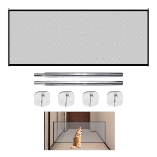 1 Set Treppenhundenetze, einziehbare Treppenhundenetze, tragbare Hundenetze, Treppenhundeschutz, Babysicherheitstüren von DHSBGWSX