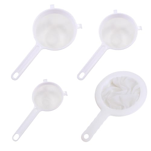 3 Stück Küchenfilter, 1 Stück Leckendes Netz, Puderzuckersieb, Küchenfilterset, Haushaltsfiltermaschensieb, Filtersieb Mit Langem Griff von DHSBGWSX