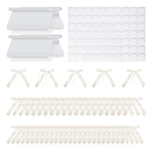 DHSBGWSX 100 Stück Bandschleifen, 70 Stück Klebeaufkleber, Hochzeitsautodekorationen, Rückspiegelschleifen, Satinbandschleifen, Geeignet Für Hochzeitsautos Und Geschenke von DHSBGWSX