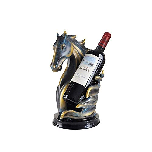 DHSKFUA 1-Flüssigkeit Retro Pferdesharz Weinregal Europäisches Restaurant Hotel HOTOL Tabletop-DEKRAGUNG Rotweinhalter Kreativ Wohnzimmer Büro Weinkeller Freistehme Desktop Weinregalständer Progress von DHSKFUA