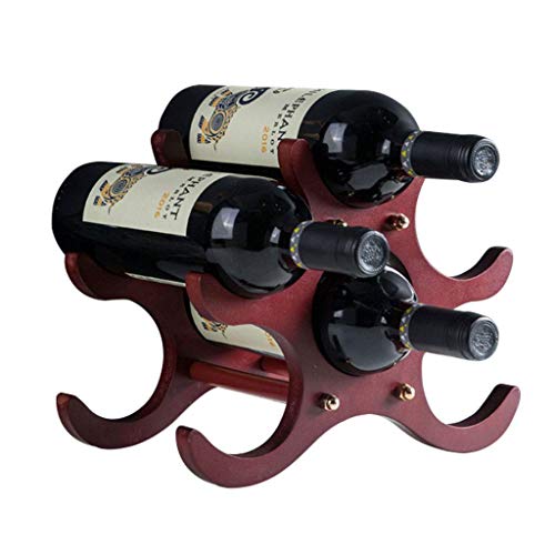 DHSKFUA Arbeitsplatte Weinregal, 6 Flaschenhalter, dekorative Tischplatte freistehende Weinprotokollregal für Schrankhaus, poliertes Holz dunkelrot Progress von DHSKFUA