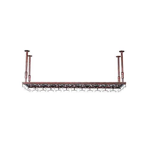 DHSKFUA Auf dem Kopf Down Wine Rack Rotweinglas Rack Decken Dekoration Weinregal Rack Bar Display Ständer Wandmontierter Weinbecher Hanging Stemware Halter für Bar Küche Schwarz/Bronze Progress von DHSKFUA