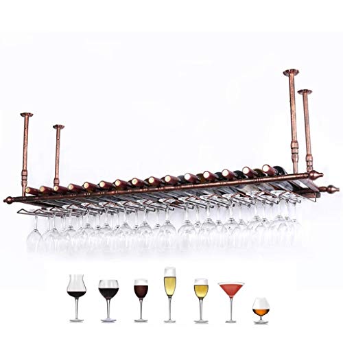 DHSKFUA Bar verkehrt herum Weinregal Rotwein Lagerregal Decke Hanging Cup Halter European Einfacher Glashalter Metall Eisen Dekoration Bar Counter Wohnzimmer Weingut Restaurants Kitch Kitch Progress von DHSKFUA