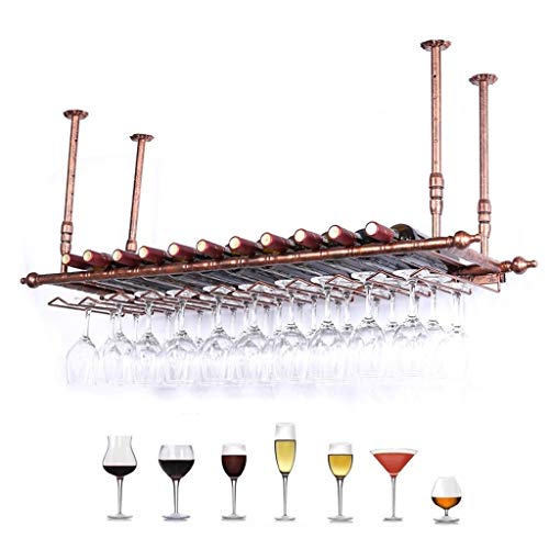 DHSKFUA Bar verkehrt herum Weinregal Rotwein Lagerregal Decke Hanging Cup Halter European Einfacher Glashalter Metall Eisen Dekoration Bar Counter Wohnzimmer Weingut Restaurants Kitch Kitch Progress von DHSKFUA