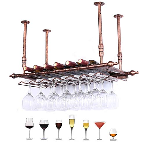 DHSKFUA Bar verkehrt herum Weinregal Rotwein Lagerregal Decke Hanging Cup Halter European Einfacher Glashalter Metall Eisen Dekoration Bar Counter Wohnzimmer Weingut Restaurants Kitch Kitch Progress von DHSKFUA