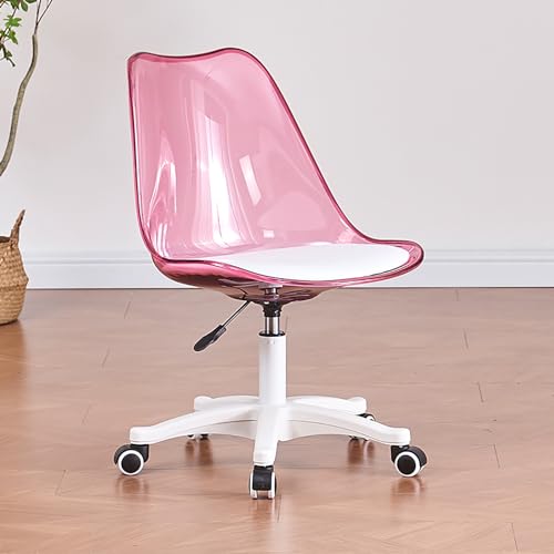 DHSKFUA Clear Acryl Office Chair, Height Penelable Swivel Computer Desk Stuhl Armless Vanity Saats mit Basi Progress von DHSKFUA