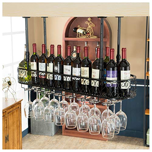DHSKFUA Deckenmontaged Hanging Wine Rack, verkehrther Progress von DHSKFUA