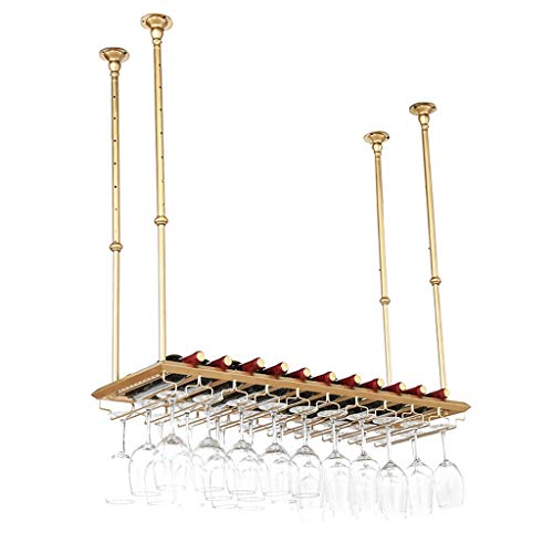 DHSKFUA Hanging/Decken Weinregal Dekoration Weinregal Goblet Rack Rotweinbecher Halbhalter Wand montiert Weinregal Bar Display Ständer Haushaltsrestaurant Nordic Vintage Gold/Braun/Schwarz Progress DHSKFUA Hanging/Decken Weinregal Dekoration Weinregal Goblet Rack Rotweinbecher Halbhalter Wand montiert Weinregal Bar Display Ständer Haushaltsrestaurant Nordic Vintage Gold/Braun/Schwarz Progress von DHSKFUA