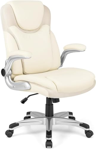 DHSKFUA Home Office Schreibtischstuhl, 350 lbs Executive Office Stuhl, Height PU -Leder -Computer -Schreibtischstuhl mit rockiger Rückenlehne und Arm Progress von DHSKFUA