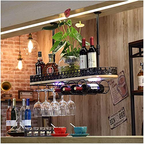 DHSKFUA Rotweinglasregal, verkehrte Bar Counter Wine Bar, kreatives Retro Massivholz europäisches Haushaltsgestalter, Ornament Hanger (Farbe: Braun, Größe: 60 * 28 cm) Progress von DHSKFUA