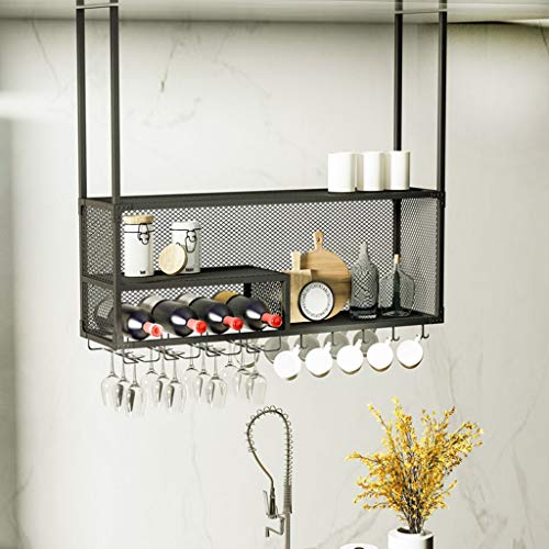 DHSKFUA Weinglas Hanging Rack, wandmontierte Weinregal, Flaschen- und Glashalter, klarer Lagergeschäft Rot, Weiß, Champagner, schwimmendes Weinregal und Glasregal Progress von DHSKFUA