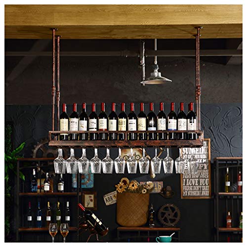 DHSKFUA Weinregal Goblet Stielware Hanging Red Wine Cup Hold auf den Kopf stürze Weinhalter Deckenweingarbücher Aufbewahrungsregal-Dekoration Ornamente mit hoher Kapazität Home Kitchen Bar Restaurant von DHSKFUA