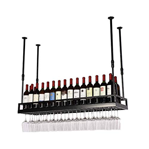 DHSKFUA Weinregal Goblet Stielware Hanging Red Wine Cup Hold auf den Kopf stürze Weinhalter Deckenweingarbücher Aufbewahrungsregal-Dekoration Ornamente mit hoher Kapazität Home Kitchen Bar Restaurant von DHSKFUA
