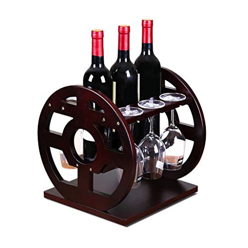 DHSKFUA Weinregal Metall Weinregal kreativer Weinregal Massivholzhalterhalter Regal Goblethalter Tasse Halter Glaswaren Rack können 6 Tassen 3 Flaschen Rotwein hoffnungsvoll Legen Progress von DHSKFUA