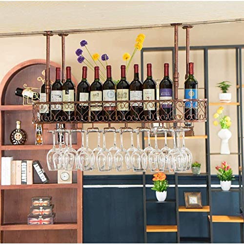 DHSKFUA Wine Rack Loft Industrial Wind Retro Hanges Weinglasregal Europäischer Stil Rotweinflasche Rack (Farbe: Bronzegröße: L60W25 cm) Hoffnungsvoll Progress von DHSKFUA