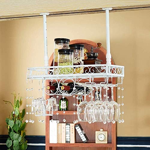 DHSKFUA Wine Rack Loft Industrial Wind Retro Hanges Weinglasregal Europäischer Stil Rotweinflasche Rack (Farbe: Weiß Größe: L60W25 cm) Hoffnung Progress von DHSKFUA