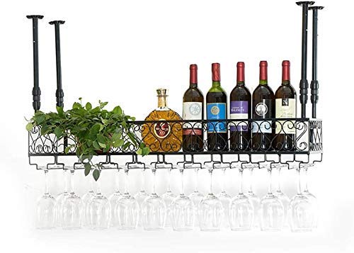 DHSKFUA Wine Rack Loft Industrial Wind Retro Hanging Wine Glass Rack Europäischer Stil Rotweinflasche Rack (Größe: L100W25 cm) (L60*W25 cm) Hoffnung Progress von DHSKFUA