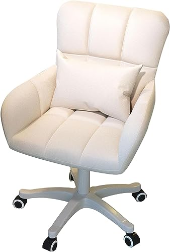 Home Office Schreibtischstuhl, Home Office Stuhl mit Rädern, 360 ° verstellbare Kopfstützenhöhe schwenkbar mit mittlerem Rücken-Sessel-Taskstuhl, weicher samterer Ergonomic Tilt Computer Schreibtisch von DHSKFUA