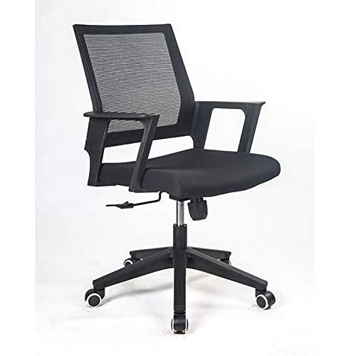 Office Chair Mesh Home Office Stuhl, ergonomischer Computerstuhl mit Armlehne, gepolsterter Schreibtischstuhlhöhe Height Contantable Swivel Chair für Conference Executive Gaming Room-Black 60x90-100 von DHSKFUA