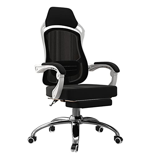 Office -Vorsitzender Schwenkanbieter Vorsitzender mit versenktem Fußstütze, Ergonomic Conference Executive Work Swivel Chair für Home Conference Office, LECLING COMPUTER STOUSR (White) progress von DHSKFUA