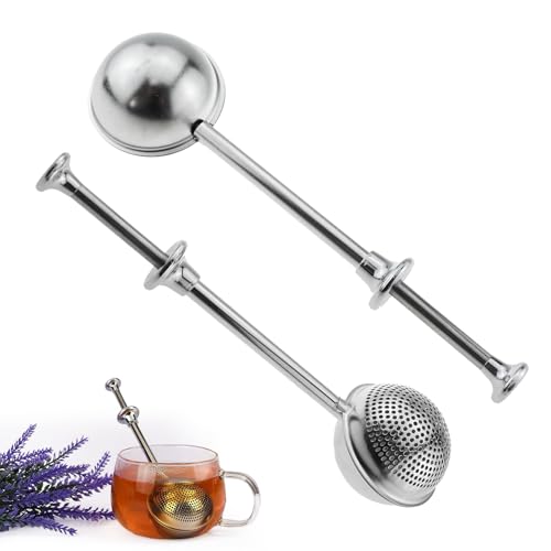 2Pack Teesieb Für losen Tee Ausziehbarer Tea Strainerr Halblochtee edelstahl Teesiebe teaballs Multifunktionaler Teezubereiter teefilter for Loose Tee teezubehör von DHSUN