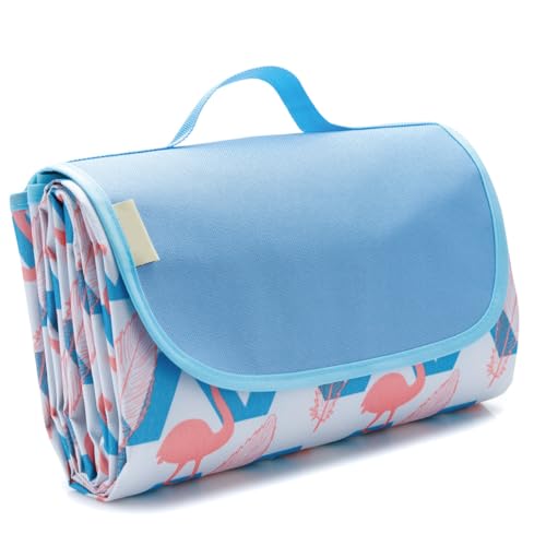 Picknickdecke wasserdicht Strandmatte Gepolstert 200x200 Sandfreie Stranddecke Oxford Cloth PVC Waterproof Picnic Blanket mit Tragegriff Extra Dicke Campingdecke für Outdoor Picknik & Camping von DHSUN