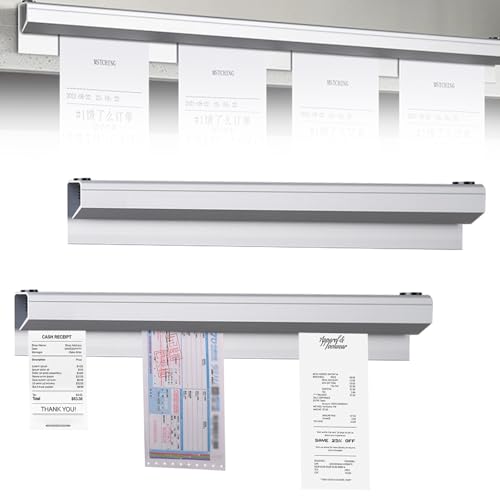 2 Stück Bonleiste Gastronomie, 30cm Bonschiene Aluminium Bonhalter Notizleiste Selbstklebend Klemmleiste Zettelhalter für Hold Orders Küche Bar Büro von DHSWNNG