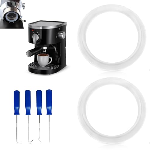 2 Stück Silikondichtung Siebträger Ersatzteile Dichtungen mit Wellendichtring Werkzeug Ersatzteile Dichtungsring Universal Kaffeemaschine Dichtung für DeLonghi (58mm) von DHSWNNG