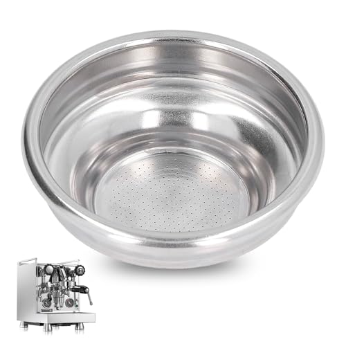 58mm Kaffee Filterkorb Sieb, Kaffeesieb Filterkorb 2 Tassen Siebträger Siebe 304 Edelstahl Kaffeefilter Kompatibel mit Espressomaschine Espresso Sieb für Doppel Espresso (18-20g) von DHSWNNG