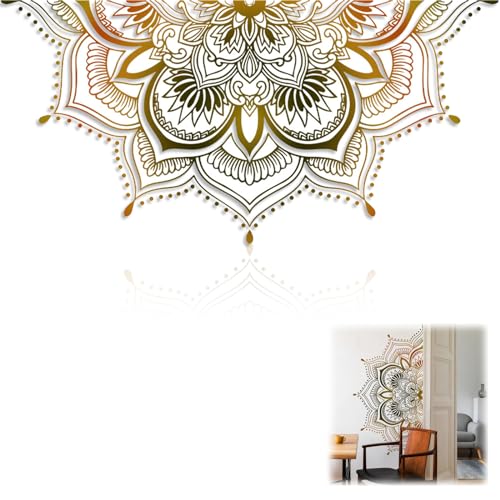 Wandtattoo Blumen Wandaufkleber Mandala Selbstklebend Wandsticker Schlafzimmer Gold Fensterbilder Wandtattoo Wohnzimmer Badezimmer Sofa Fenster Wanddeko von DHSWNNG