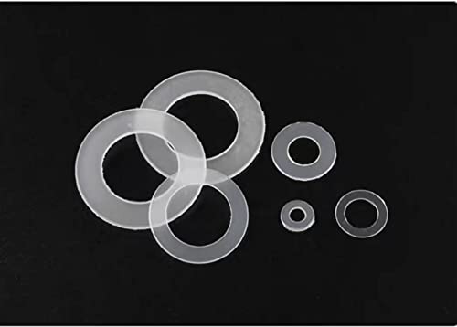 DHSWZ Ctongrun-Flache Unterlegscheiben M1,6 m2 M2,5 M3 M4 M5 M6 M8 M10 M12 Weicher Harter Kunststoff PVC Transparente isolierende einfache Dichtung, 100pcs, Gute Korrosionsbeständigkeit von DHSWZ