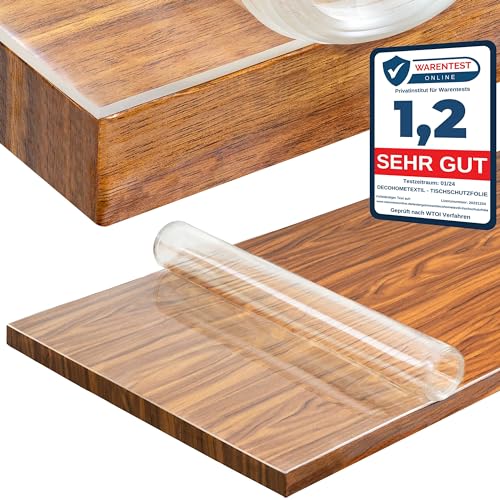 Transparente Tischfolie Schutzfolie Folie 2mm Eckig 90 x 305 cm Maschinenzuschnitt Tischdecke Schutztischdecke Made in Germany von DHT-Folien-2mm