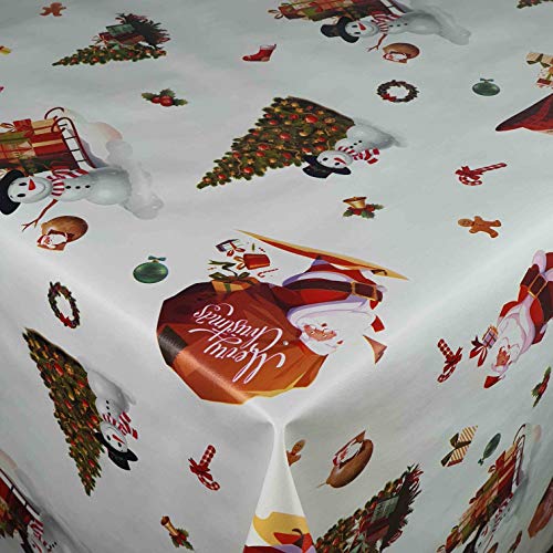 Wachstuch Wachstischdecke Tischdecke Gartentischdecke Weihnachten Zuckerstange Weiß Breite & Länge wählbar 130 x 90 cm Eckig abwaschbar von DHT-Wachstuch