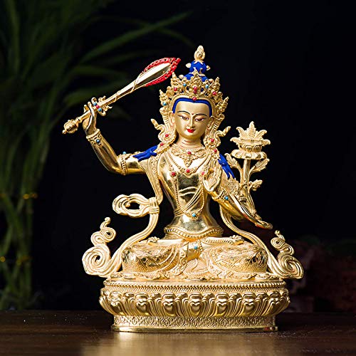 DHTOMC Manjushri Buddha Statue,Bodhisattva Der Akademischen Weisheit,Tibetische Anbetungsornamente,18cm*10cm*23cm von DHTOMC