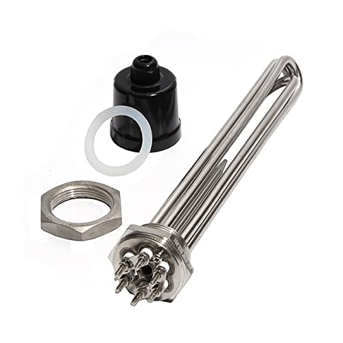 DHVIJA 1 1/2" BSP/DN40 Wasserheizelement mit Zubehör 3KW/4.5KW/6KW/9KW/12KW elektrisches Heizrohr mit Erdungsschraube und Sonde Joyous (Size : A-220V, Color : 4.5KW 210mm) von DHVIJA
