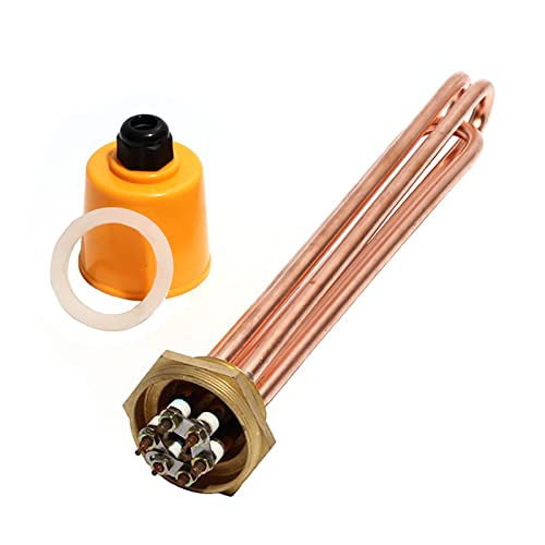 DHVIJA 1 1/2 Zoll/DN40 All Copper Hexagon Thread Heater 110V/220V/380V 3KW/4.5KW/6KW/9KW/12KW Warmwasserbereiter Element for Boiler Joyous(110V,9KW 285mm DN40) von DHVIJA