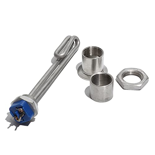 DHVIJA 1 Zoll BSP/NPT 304SS Heizelement 220~240V 1KW/2KW/3KW Einschraub-Durchlauferhitzer for Wasserkocher mit Zubehör Joyous (Color : 1 Inch BSP Thread, Size : 2KW 190mm) von DHVIJA
