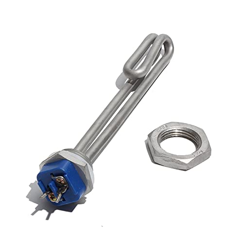 DHVIJA 1-Zoll-BSP/NPT-Heizelement mit Zubehör 220~240V Einschraub-Tauchwasserbereiter for Warmwasserboiler 304SUS 1KW/2KW/3KW Joyous (Size : A-1 Inch NPT 220-240V, Color : 1KW 180mm) von DHVIJA
