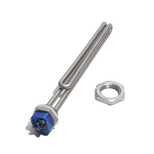 DHVIJA 1 Zoll NPT/DN25 Gewinde 304 SUS Elektro-Warmwasserbereiter-Element Foldback-Schraube in 1KW/2KW/3KW/4KW/6KW mit Zubehör Joyous (Size : A-1 Inch NPT 220V, Color : 1KW 180mm 304SUS) von DHVIJA