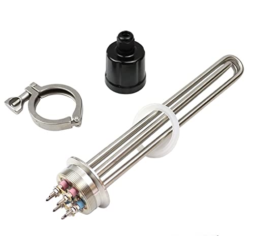 DHVIJA 2 "TRI-Klammer Wasser Heizelement Edelstahl Elektrische Eintauchtaucher-Rohrheizung Fit Zum Brühen Joyous(Heater Clamp,220v 3000w) von DHVIJA