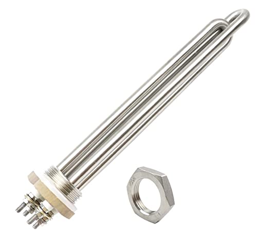 DHVIJA Heizgerät 12V / 24V / 36V / 48V Taucher Tubular Wasser Heizelement Heizung Dn25. Gewindefestigkeitswasserheizung Widerstand Joyous(Heater Nut,48v 1500w BSP) von DHVIJA
