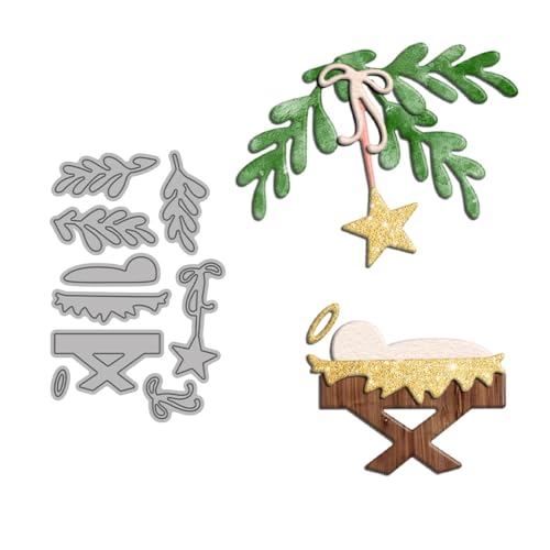Blatt-Stanzformen für Kartenherstellung, Krippen-Metall-Stanzformen-Sets für DIY, handgemachtes Scrapbooking, Papierbasteln, Festivals, Album, Party, Hochzeit, dekoratives Zubehör Blatt-Stanzformen für Kartenherstellung, Krippen-Metall-Stanzformen-Sets für DIY, handgemachtes Scrapbooking, Papierbasteln, Festivals, Album, Party, Hochzeit, dekoratives Zubehör von DHVTESN